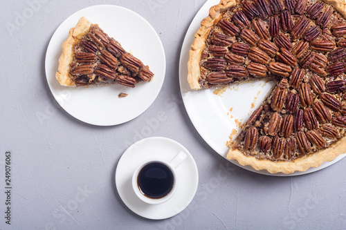 Autumn american pecan pie photo