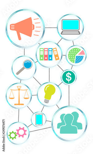 Business strategy concept on white background