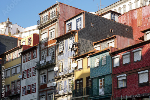 facades of some old buildings in Porto, Portugal