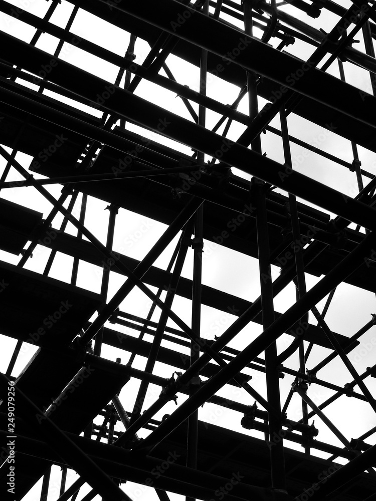 silhouette scaffolding Elements black and white