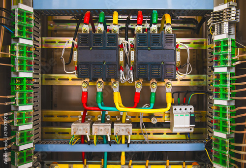 Controller cabinet wiring supply,Electric circuit breakers in a electrical switchboard connection,Synchronization,Generator Protection in the cabinet in coal power plants.
