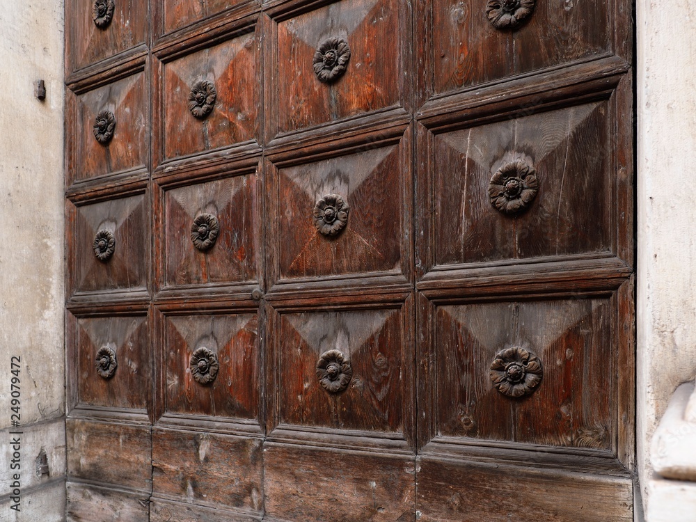 Ferrara, Italy. San Carlo church door, detail. Ferrara, Italy. San Carlo church door, detail.