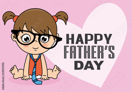  Happy fathers day. Baby girl disguised as dad