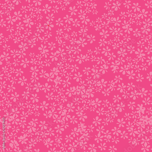 Pink Wild Flowers Seamless Vector Pattern