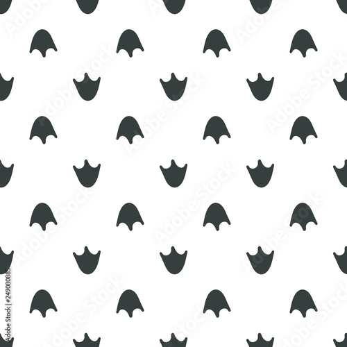 Seamless pattern, animal foot vector background illustration. Duck footprint.