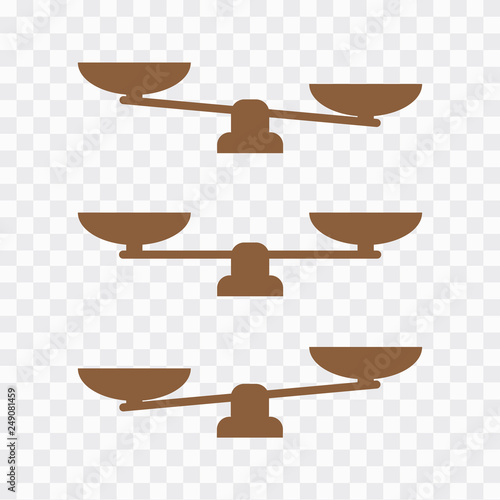 Vector scales icon. Time and money on scales
