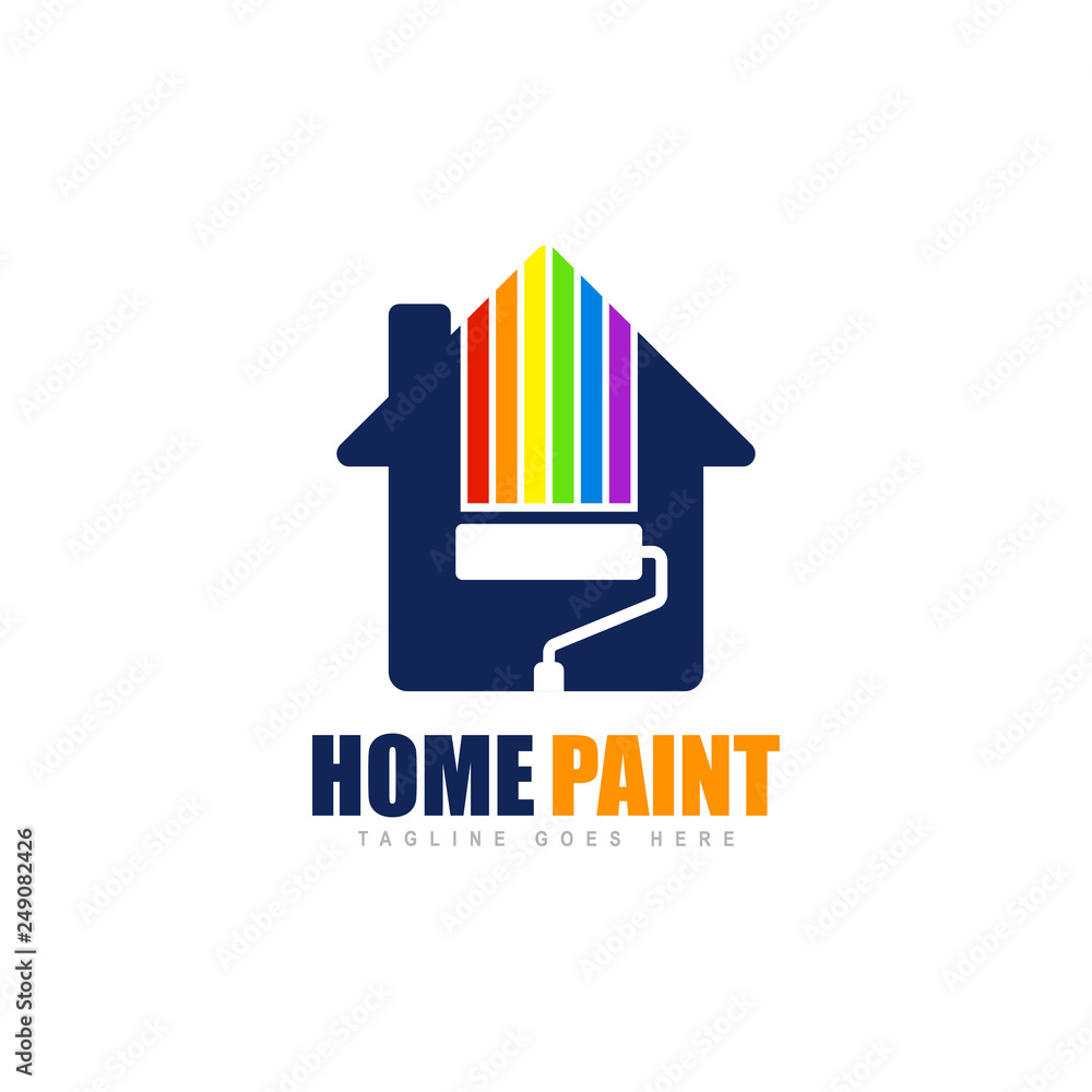 Home paint concept logo design template