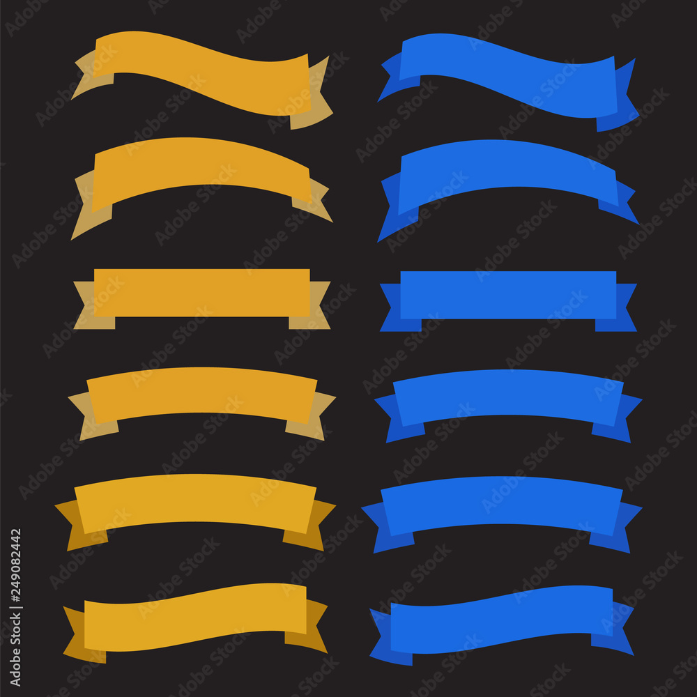 Set of ribbons for anniversary. Banner ribbon vector Set of ribbons for anniversary. Banner ribbon vector
