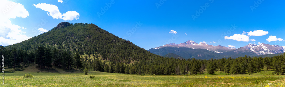 Vacations in Colorado. Picturesque valleys and mountain peaks of the Rocky Mountains