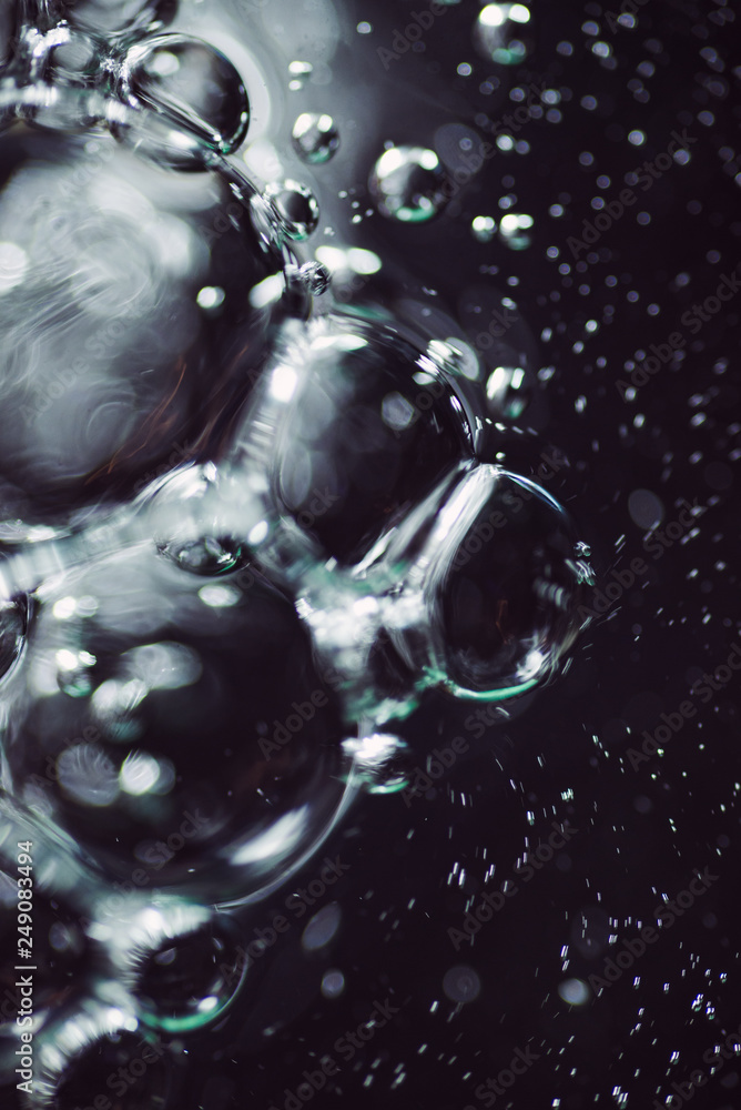Bubbles in the water close-up