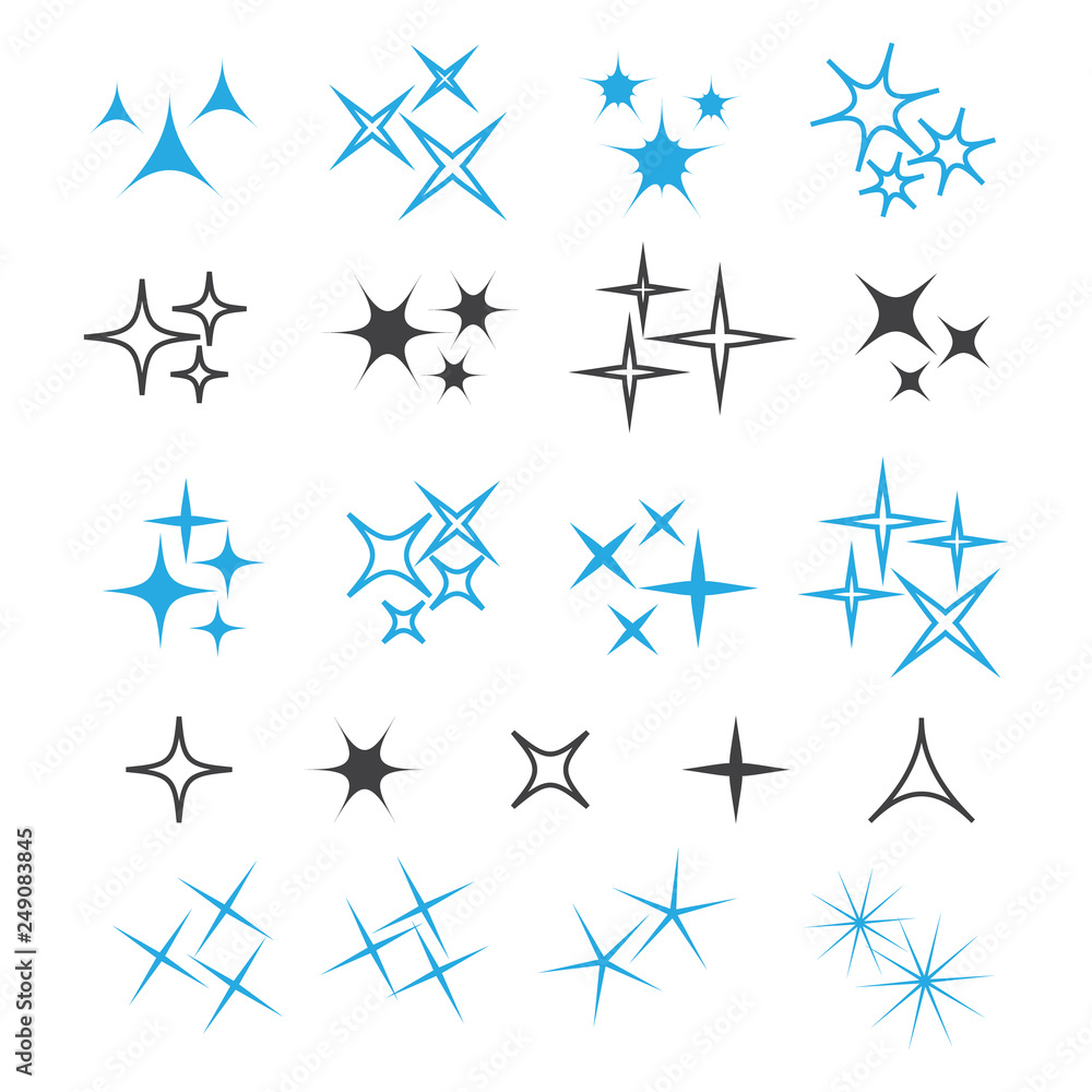 Sparkle lights stars set. Glowing light effect star. Sparkle lights stars set. Glowing light effect star.