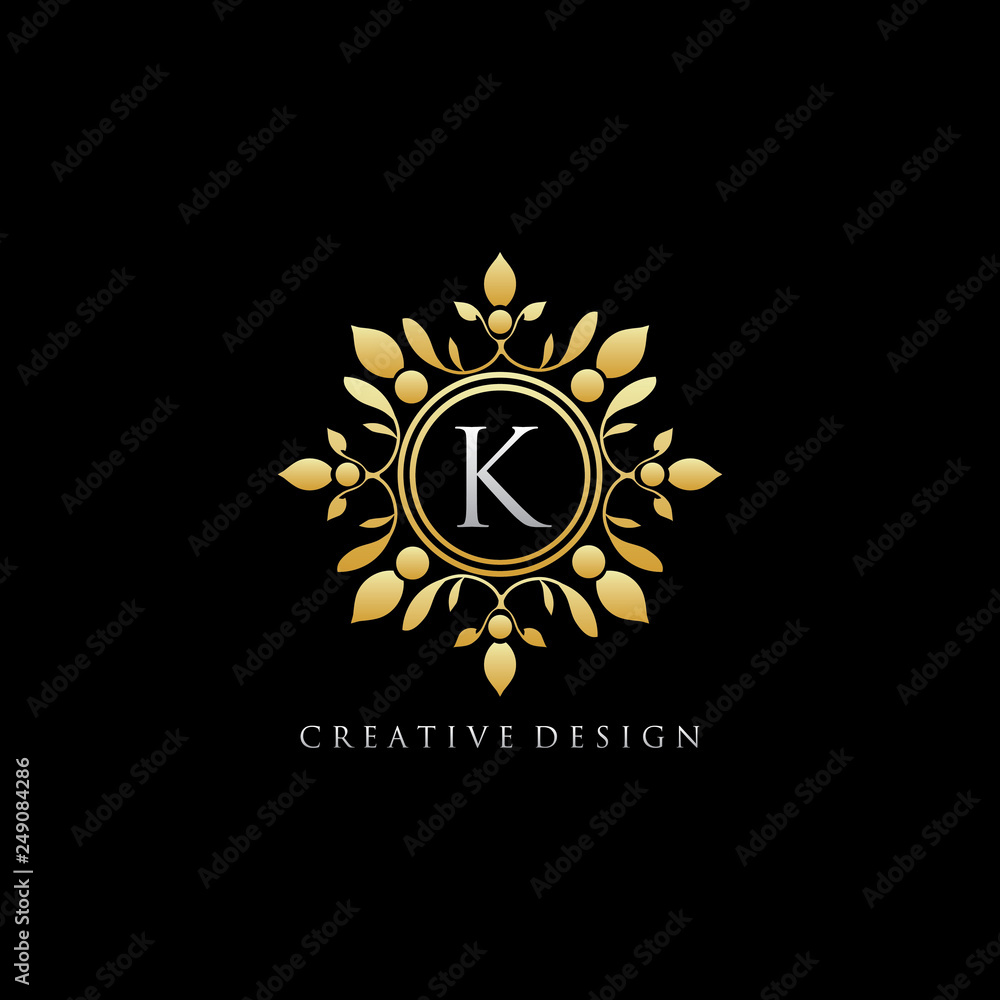 Fototapeta premium Gold Classic K Letter Logo