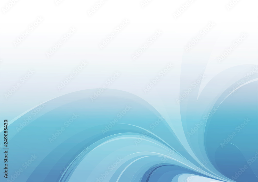 Fototapeta premium Abstract curved blue background