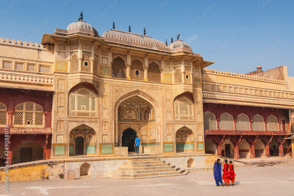 Ganesh Pol gateway, Amber Fort, Rajasthan, India.