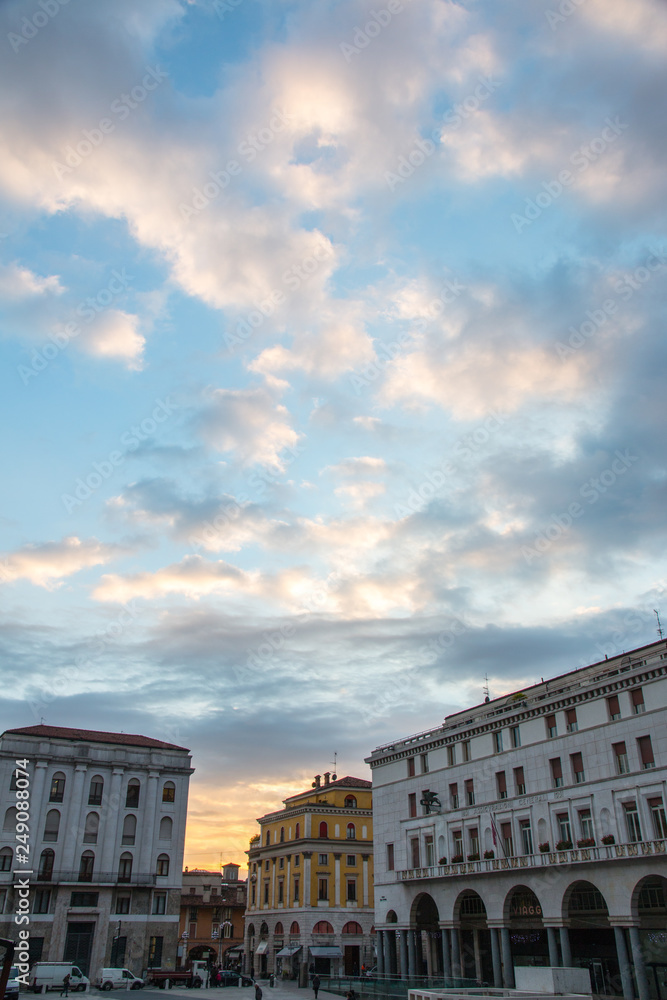 The panorama of Piazza della Vittoria square, Brescia, italy