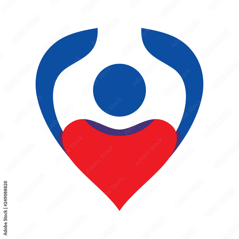 love logo, love people with flat style logo concept love logo, love people with flat style logo concept