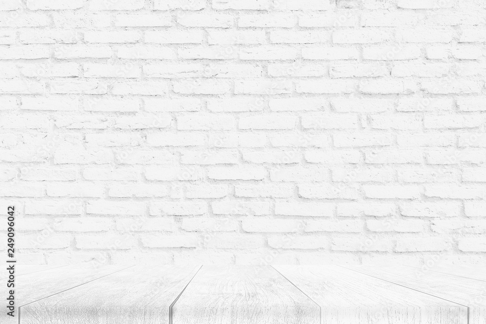 White Brick Wall Texture with wood floor , Empty Abstract Background for Presentations and Web Design. A Lot of Space for Text Composition art image, website, magazine or graphic design White Brick Wall Texture with wood floor , Empty Abstract Background for Presentations and Web Design. A Lot of Space for Text Composition art image, website, magazine or graphic design