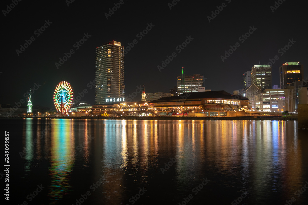 Port of Kobe at night