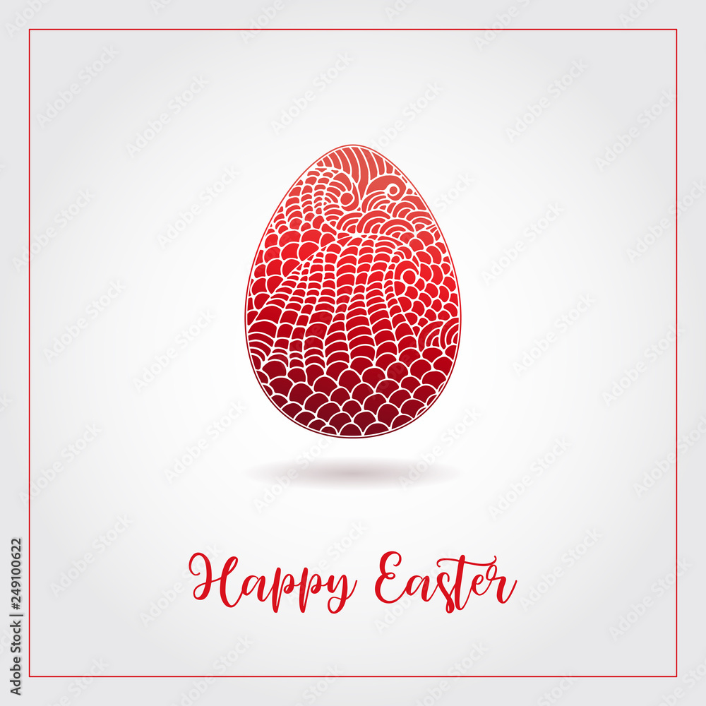 Vector abstract ornamental hand drawn doodle Easter egg. Happy Easter text, greeting card, festive spring floral background. Vector abstract ornamental hand drawn doodle Easter egg. Happy Easter text, greeting card, festive spring floral background.