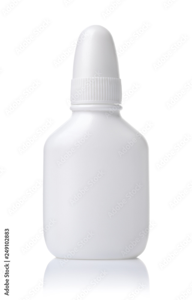 Front view of small blank plastic bottle Front view of small blank plastic bottle