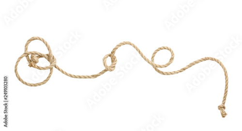 Twine rope isolated.