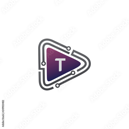 Techno Play T Letter Logo