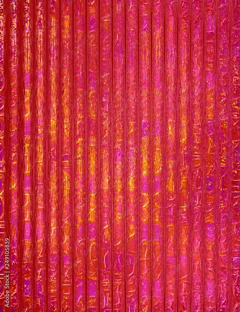 Abstract hand-drawn textured background of coral, yellow, lilac, violet color, with waves divorces, curls.