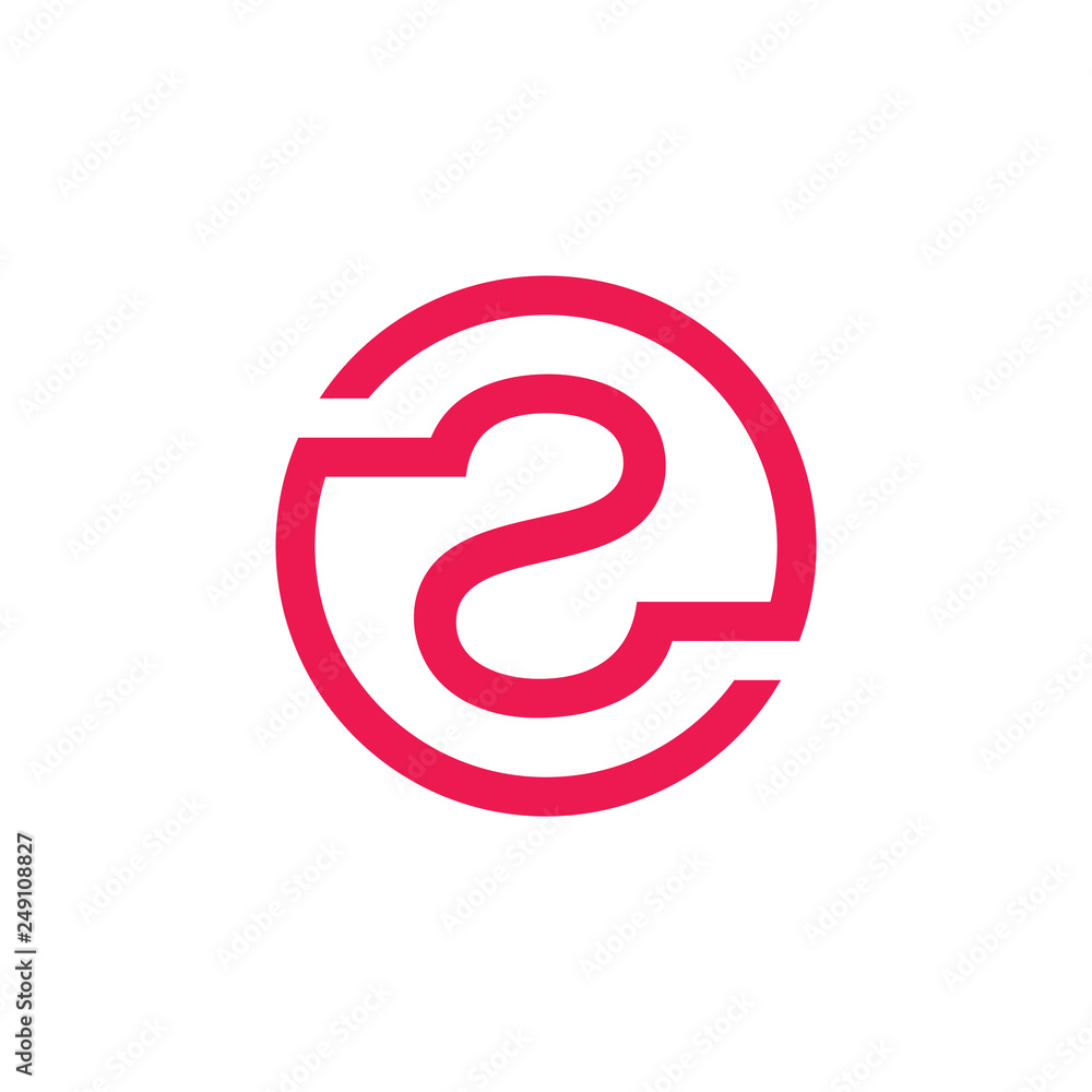 number two circle linked linear logo vector number two circle linked linear logo vector