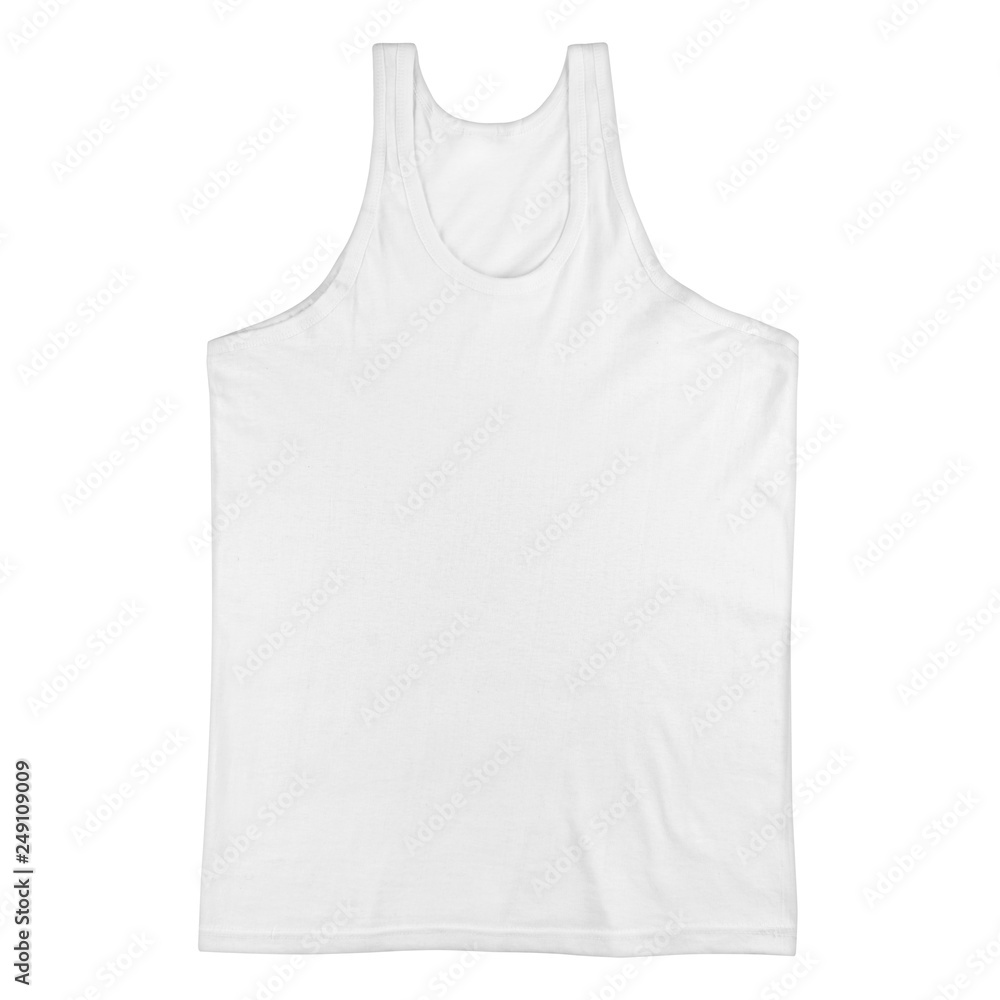 blank white sleeveless T-shirt isolated on white background, for your design mockup for print blank white sleeveless T-shirt isolated on white background, for your design mockup for print