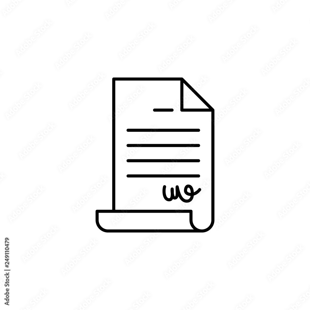 contract, document, paper icon. Element of Human resources for mobile concept and web apps illustration. Thin line icon for website design and development, app development contract, document, paper icon. Element of Human resources for mobile concept and web apps illustration. Thin line icon for website design and development, app development