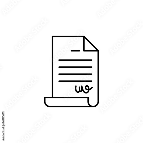 contract, document, paper icon. Element of Human resources for mobile concept and web apps illustration. Thin line icon for website design and development, app development