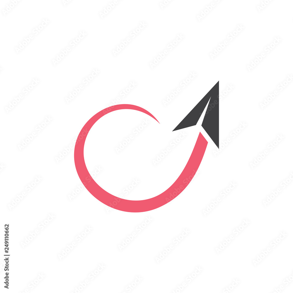 circle motion arrow paper plane logo vector circle motion arrow paper plane logo vector