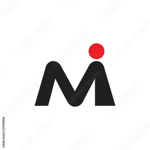 letters mi simple logo vector