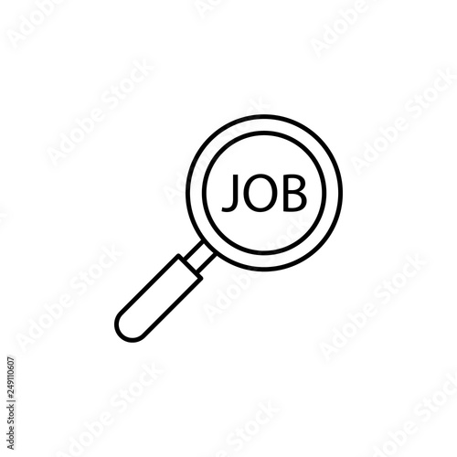 job, search, loupe icon. Element of Human resources for mobile concept and web apps illustration. Thin line icon for website design and development, app development