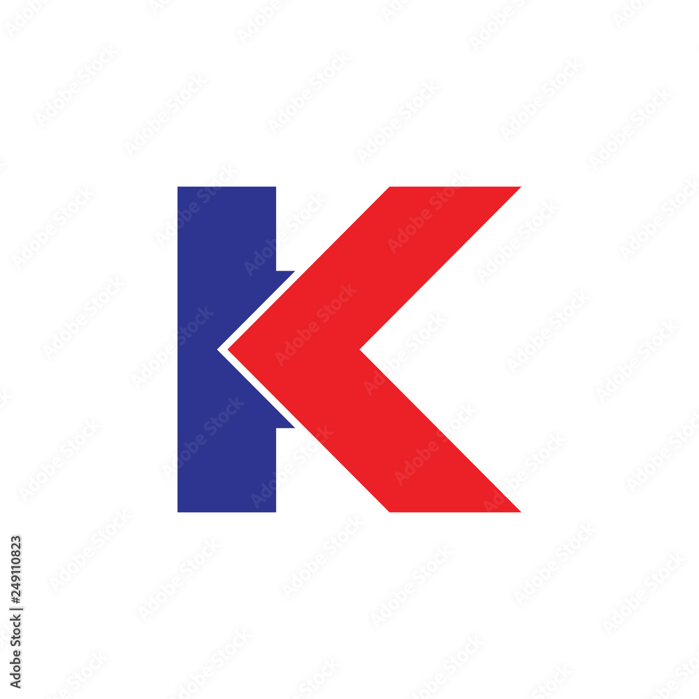letter k simple geometric arrow logo vector letter k simple geometric arrow logo vector