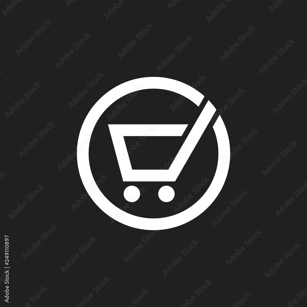 abstract letter d shopping cart simple logo vector abstract letter d shopping cart simple logo vector