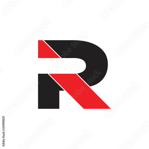 letters pr simple geometric logo vector