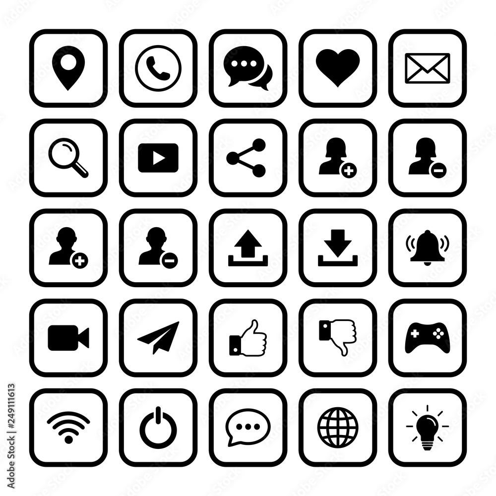 Web icon set. Set of web icon symbol vector Web icon set. Set of web icon symbol vector