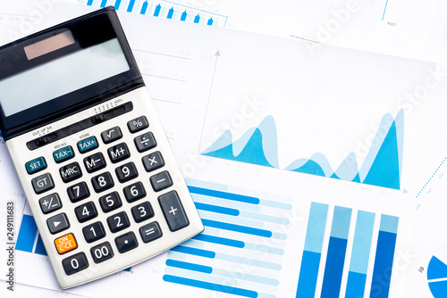 Calculator with Business Graphs finance document.