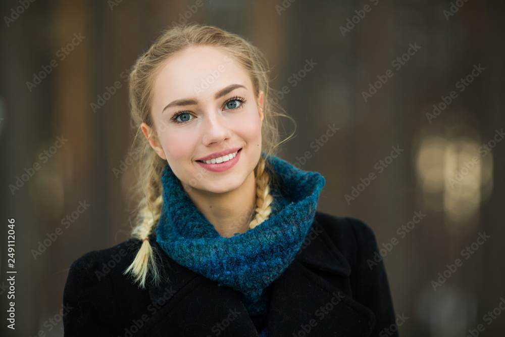 beautiful young spring girl in the park beautiful young spring girl in the park