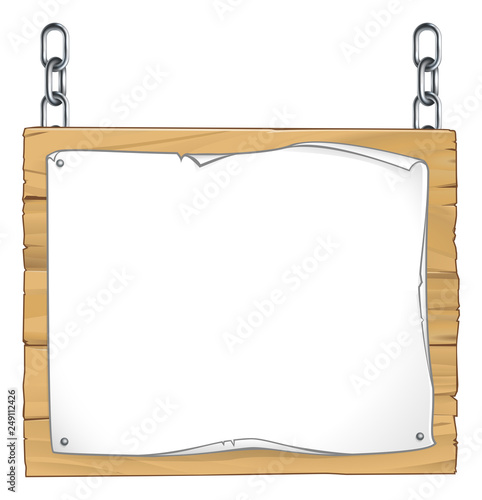 A wooden sign board with a ...