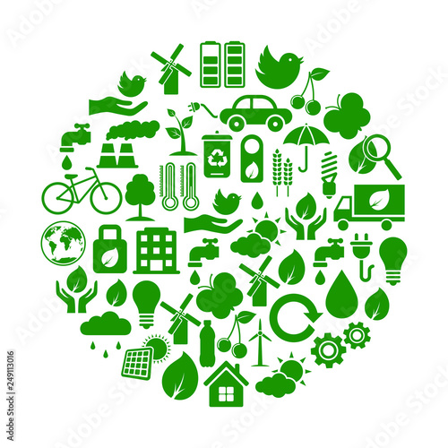 Set of ecology icons