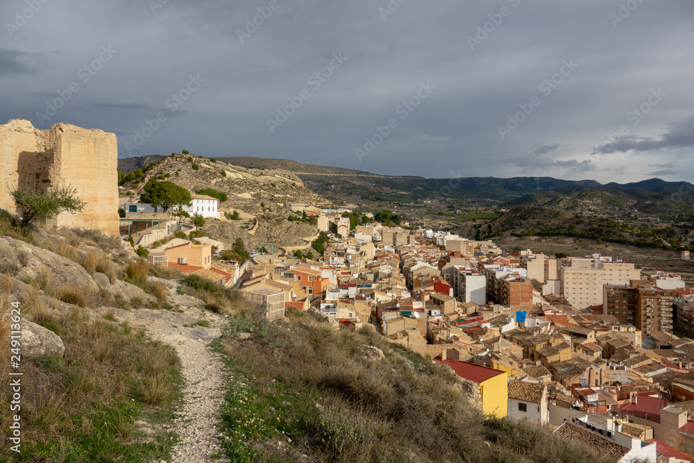Town view from the caste of Jijona or Xixona in Alicante province