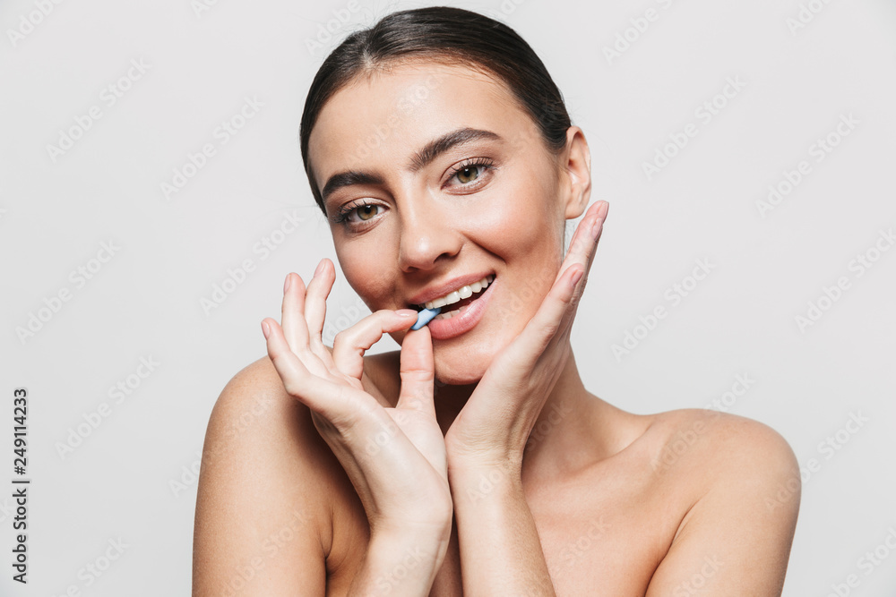 Beauty portrait of a young healthy attractive brunette woman Beauty portrait of a young healthy attractive brunette woman