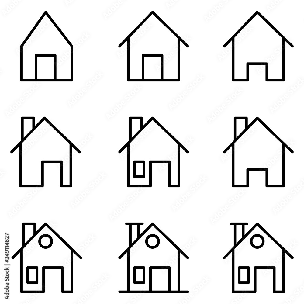 house vector icon set house vector icon set