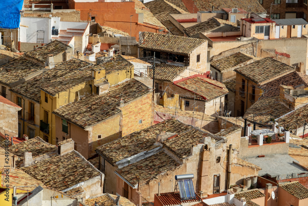 Ceramic tile rooftops of Jijona or Xixona in Alicante province