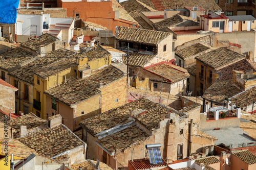 Ceramic tile rooftops of Jijona or Xixona in Alicante province © Jarmo V