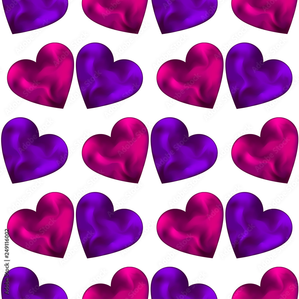 Pattern of couple silk hearts