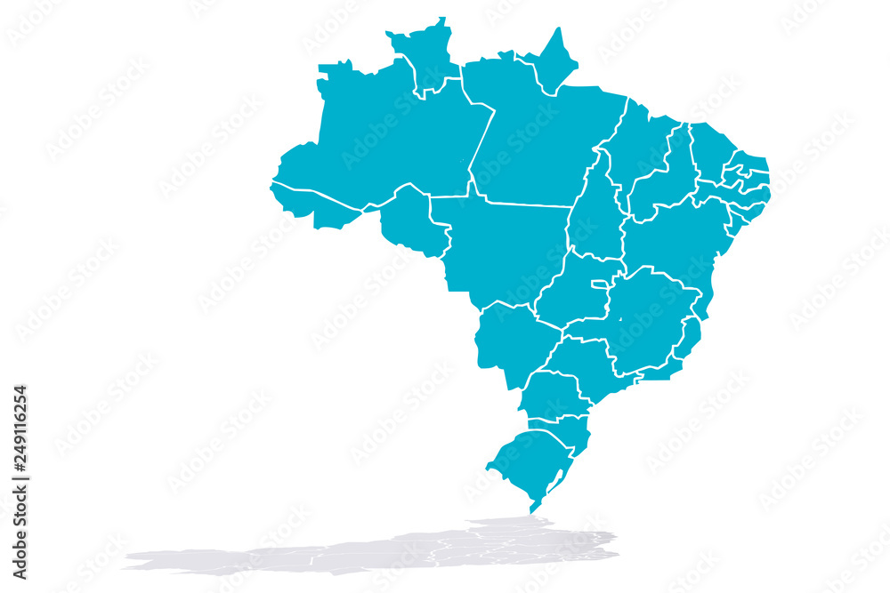 Mapa azul de Brasil
