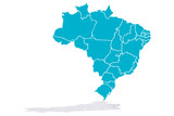 Mapa azul de Brasil